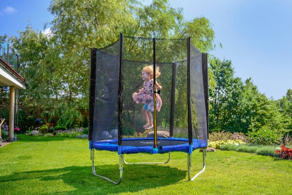 Funfit 183cm külső hálós Trambulin - kék