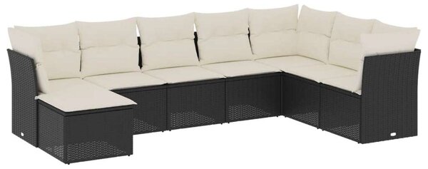 VidaXL Polyrattan Kerti Ülőgarnitúra - 8 részes - Fekete