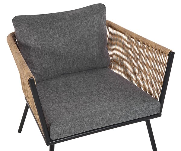 Bisztrószett párnákkal GARGANO PE Rattan Világosbarna
