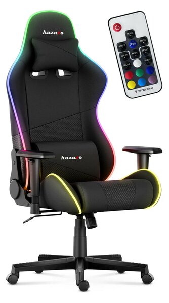 Gamer szék mesh RGB LED fekete