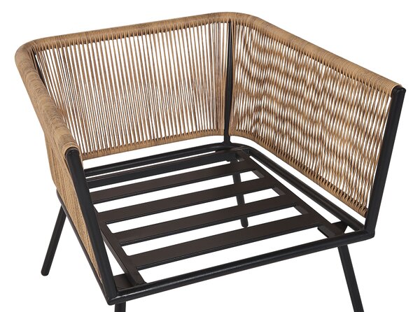 Bisztrószett párnákkal GARGANO PE Rattan Világosbarna
