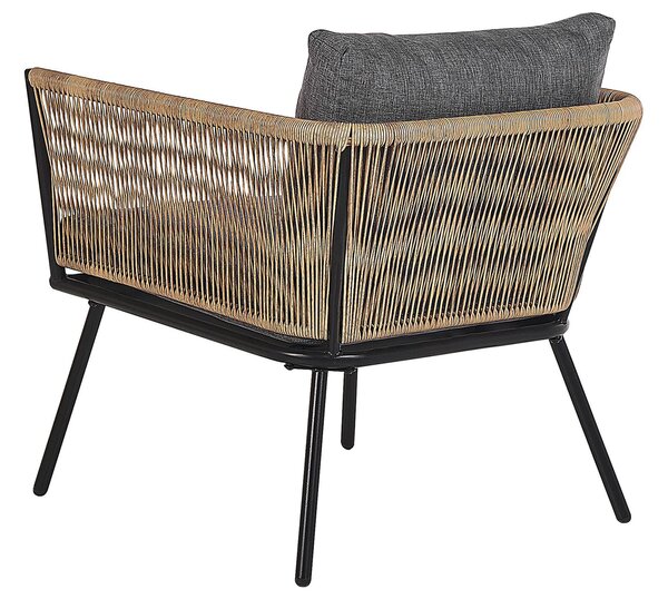 Bisztrószett párnákkal GARGANO PE Rattan Világosbarna