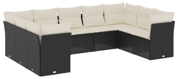 VidaXL Polyrattan Kerti Ülőgarnitúra - U alakú - 9 részes