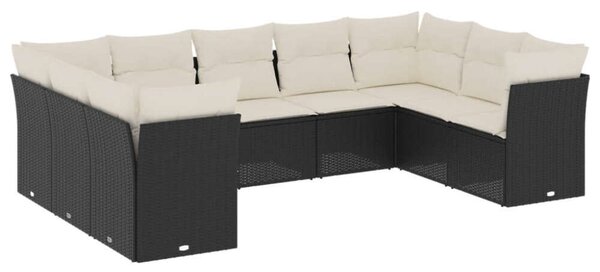 VidaXL Polyrattan Kerti Ülőgarnitúra - U alakú - 9 részes