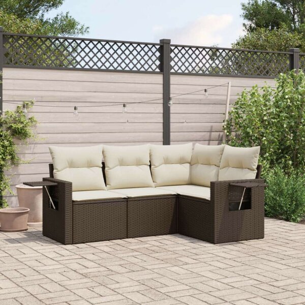 VidaXL Polyrattan Kerti Ülőgarnitúra - 4 részes - Barna