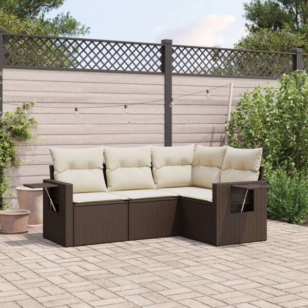 VidaXL Polyrattan Kerti Ülőgarnitúra - 4 részes - Barna
