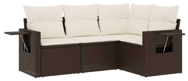 VidaXL Polyrattan Kerti Ülőgarnitúra - 4 részes - Barna