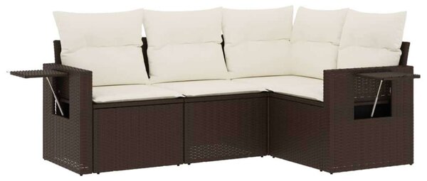 VidaXL Polyrattan Kerti Ülőgarnitúra - 4 részes - Barna