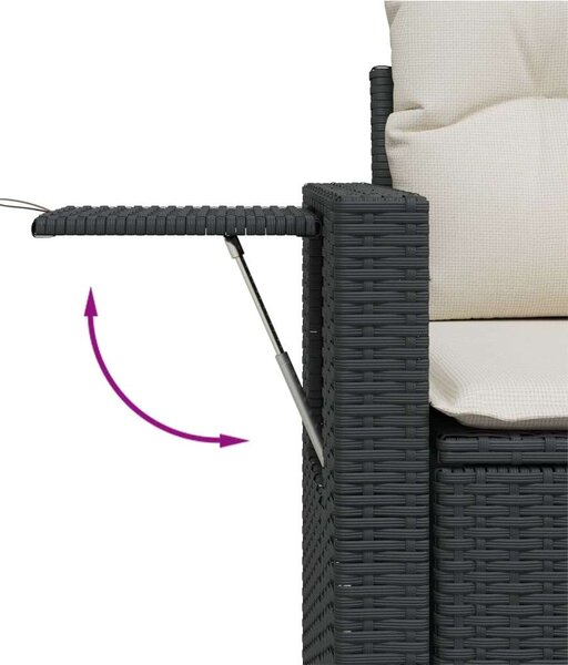 VidaXL Polyrattan Kerti Ülőgarnitúra - 7 részes - Fekete