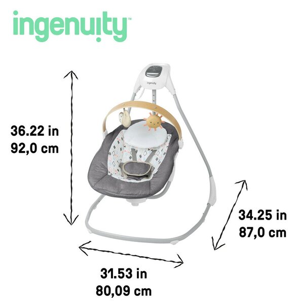 Ingenuity Parker™ zenélő hintaszék 0 hónapos kortól, 9 kg-ig