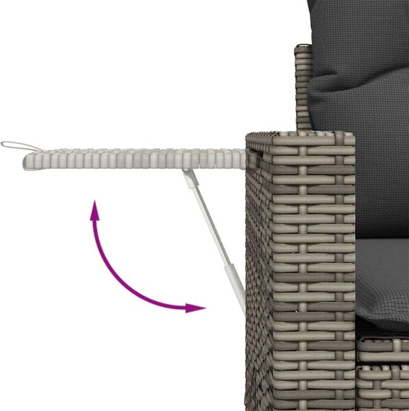 VidaXL 14 részes szürke polyrattan kerti ülőgarnitúra párnákkal