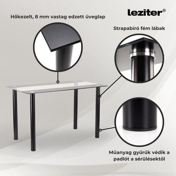 Leziter Denton 4+1 étkező garnitúra fehér-fekete