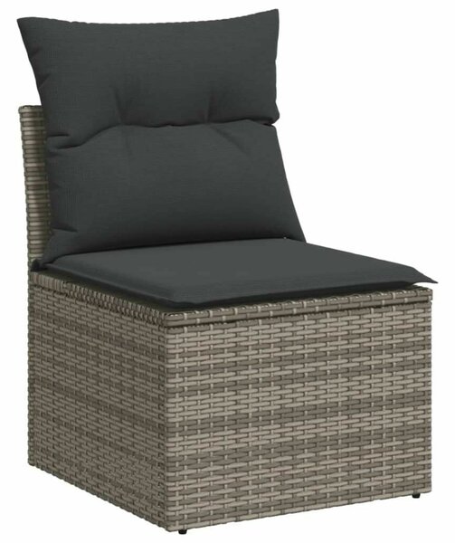 VidaXL 7 részes szürke polyrattan kerti ülőgarnitúra párnákkal