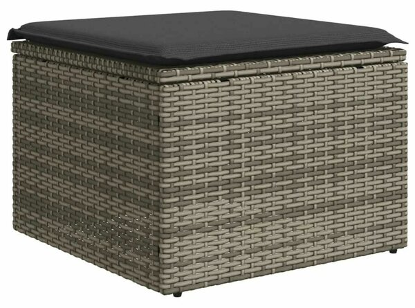 VidaXL 7 részes szürke polyrattan kerti ülőgarnitúra párnákkal