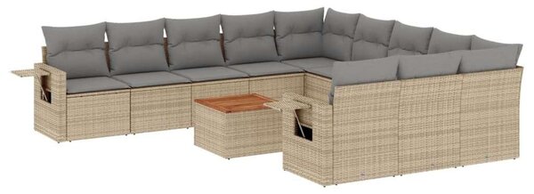 VidaXL Polyrattan Kerti Ülőgarnitúra - 12 részes - Bézs