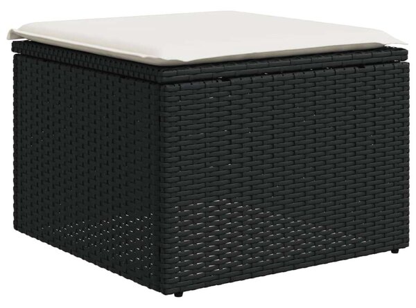 VidaXL 8 részes fekete polyrattan kerti ülőgarnitúra párnákkal