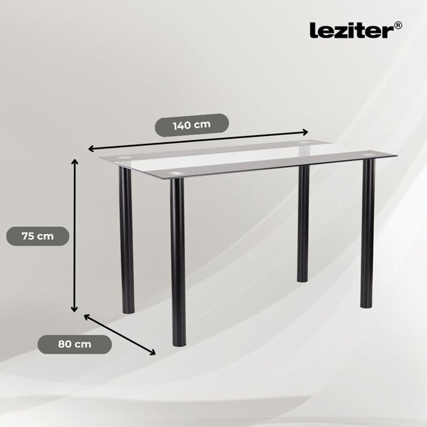 Leziter Denton 6+1 Étkezőgarnitúra - Bézs-Szürke, Üveg Asztal