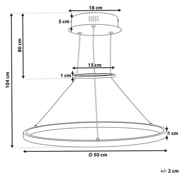 LED függőlámpa TANO Fém Arany