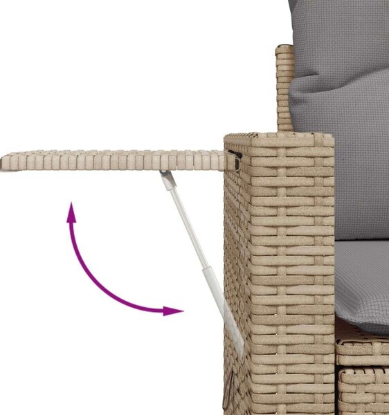VidaXL 5 részes bézs polyrattan kerti ülőgarnitúra párnákkal