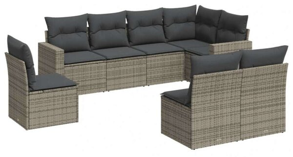 VidaXL Polyrattan Kerti Ülőgarnitúra - Szürke - 8 részes