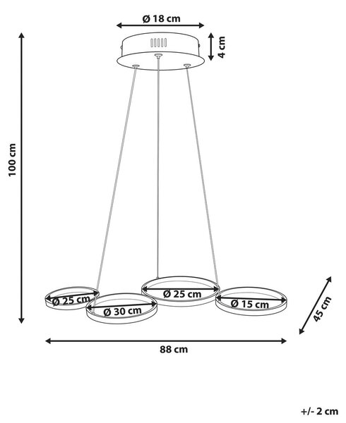LED függőlámpa PIBOR Fém Fekete