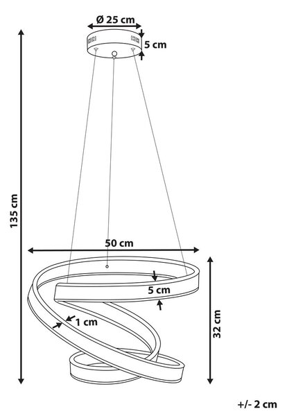 LED függőlámpa WANLI Fém Arany