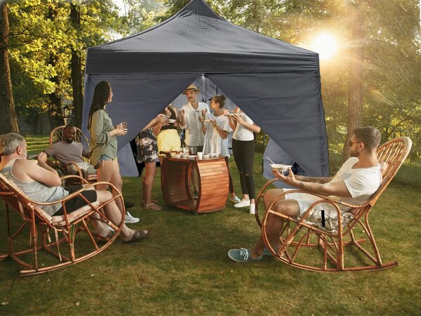 MalTec Sunwaal Pavilon - 3x3m, Szürke, 4 Fal, Vízálló