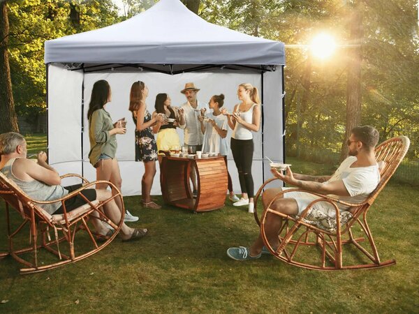 MalTec Sunwaal Pavilon - 3x3m, Fehér, 4 Oldalfal, Vízálló