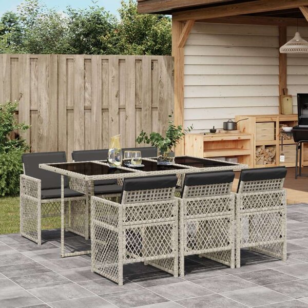VidaXL Polyrattan Kerti Étkezőgarnitúra - 7 részes