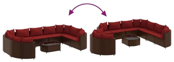 VidaXL Polyrattan Kerti Ülőgarnitúra - 10 részes - Barna