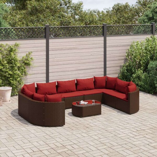 VidaXL Polyrattan Kerti Ülőgarnitúra - 10 részes - Barna