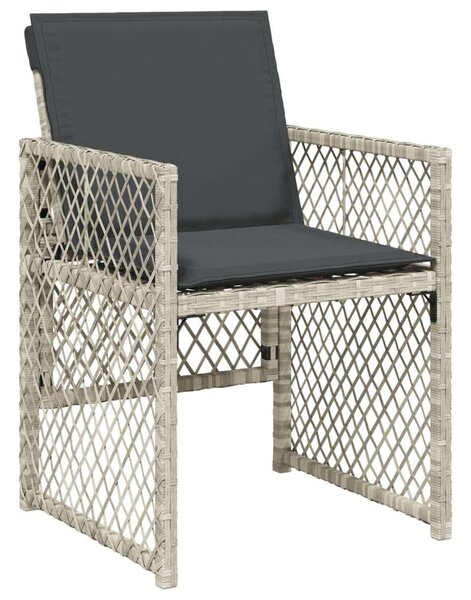 VidaXL 11 részes világosszürke polyrattan kerti ülőgarnitúra párnákkal