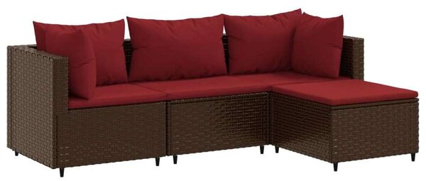 VidaXL Polyrattan Kerti Ülőgarnitúra - 4 részes - Barna