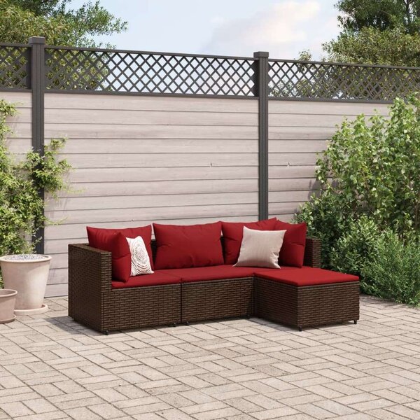 VidaXL Polyrattan Kerti Ülőgarnitúra - 4 részes - Barna