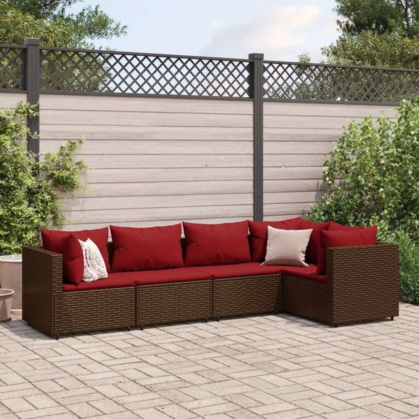 VidaXL Polyrattan Kerti Ülőgarnitúra - 5 részes - Barna