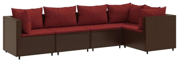 VidaXL Polyrattan Kerti Ülőgarnitúra - 5 részes - Barna