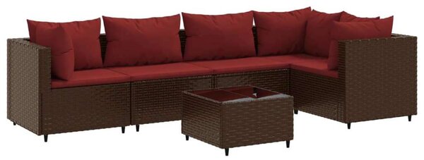 VidaXL Polyrattan Kerti Ülőgarnitúra - 6 részes, Barna