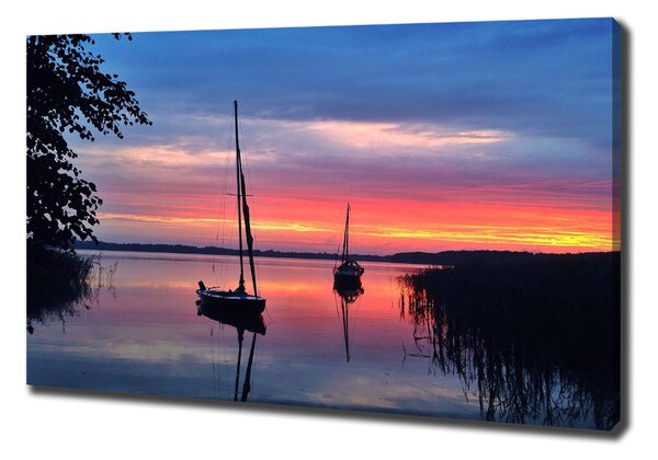 Vászon nyomtatás Vitorlások a sunset