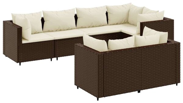 VidaXL Polyrattan Kerti Ülőgarnitúra - 7 részes - Barna