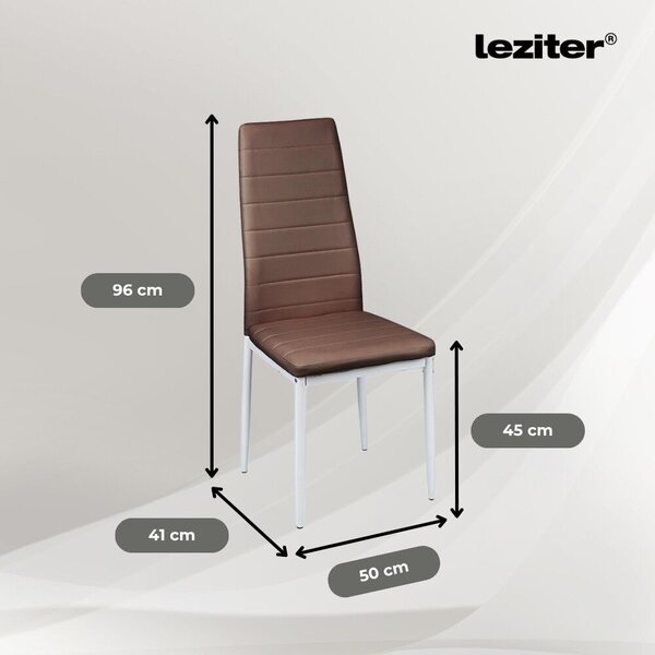 Leziter Nolen Barna Étkezőgarnitúra - 4 Székkel, Üveg Asztallal