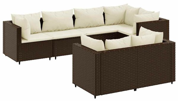 VidaXL Polyrattan Kerti Ülőgarnitúra - 7 részes - Barna