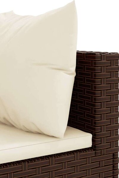 Polyrattan Kerti Ülőgarnitúra - 6 részes - Barna