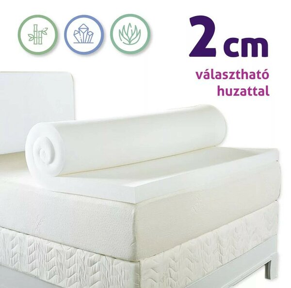Ortho-Sleepy Memory Topper fedőmatrac - 4 cm, 200x200 cm, Aloe Vera/Silver Protect huzat