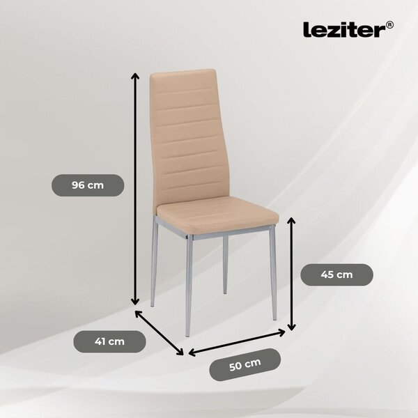 Leziter Denton 6+1 Étkezőgarnitúra - Bézs-Szürke, Üveg Asztal