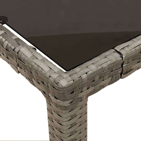 VidaXL Polyrattan Kerti Étkezőgarnitúra - 5 részes, Szürke