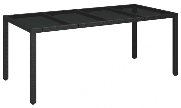 Polyrattan Kerti Asztal - Üveglap - 190x90 cm