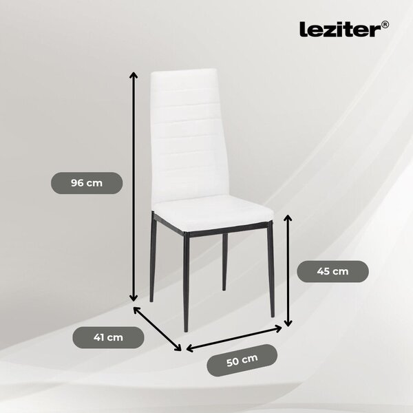 Leziter Denton 4+1 étkező garnitúra fehér-fekete