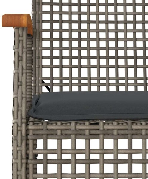 VidaXL 3 részes szürke polyrattan kerti étkezőgarnitúra párnával