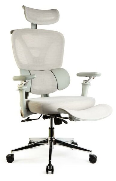 Bewello Bemeda Irodai forgószék - karfával - szürke - 50 x 57 / 48 x 52 cm modern design, Prémium karfás lábtartóval és fejtámlával, bmd1122