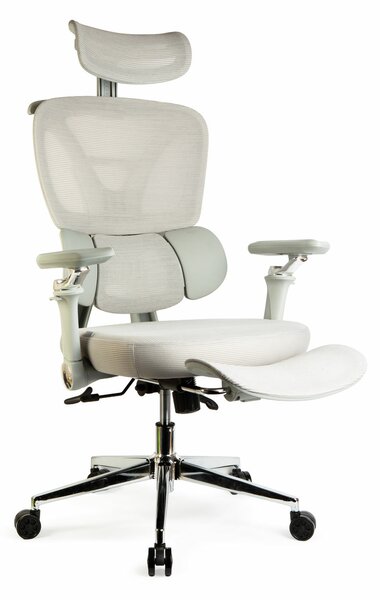 Bewello Bemeda Irodai forgószék - karfával - szürke - 50 x 57 / 48 x 52 cm modern design, Prémium karfás lábtartóval és fejtámlával, bmd1122